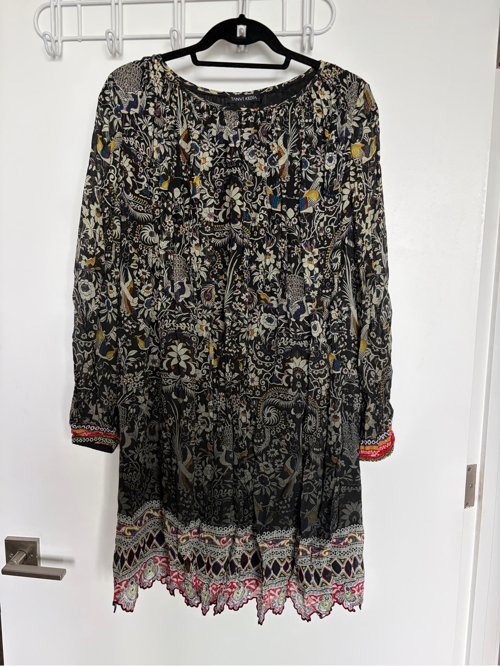 Tanvi Kedia Multicolor Floral Long-Sleeve Boho Dress